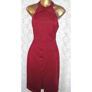 Adelyn Rae Sz S Burgundy Red Cutout Cage Dress